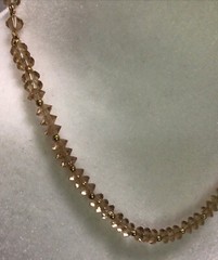 Vintage Lisner Amber crystal and gold bead choker 14 1/2 inch necklace