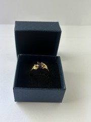 Vintage Purple Cubic Zirconia Ring Gold Plated Womens Size 10