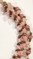 VTG W GERMANY Miriam Haskell Style Pink GLASS Petal ART GLASS Choker NECKLACE
