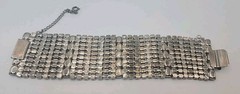 Vintage Wide Multistrand 1940’s Rhinestone Bracelet See Description 7.25″
