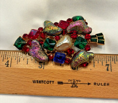 Rare Vintage Signed Mylu Christmas Tree Brooch