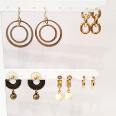 Vintage Gold Tone Pierced Earrings 80’s/90’s Good Quality Lot of 12