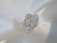 Vintage Sterling Silver 925 CZ Large Antique Style Ring Size 6