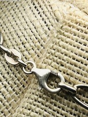 Sterling Silver Fossil Charm Chain Necklace 16″ Chain, 1.5″ pendant ne02