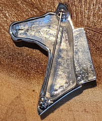 Vintage Napier Horse Head Brooch Silver Tone Signed Equestrian Estate Pin 15.4g