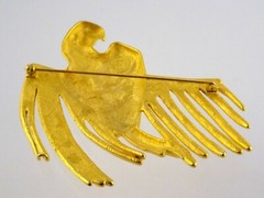 Vintage Givenchy Paris Large Goldtone Metal Bird Pin Macaw Parrot Brooch 3.25 In