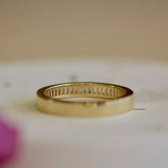 2.00Ct Baguette Cut Moissanite Eternity Wedding Band Ring 14k Yellow Gold Plated