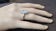 14k White Gold Engagement Ring 4.01ct Lab Grown Diamond Pear Shape IGI Cert