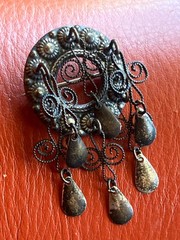 vintage norwegian Solje wedding brooch stamped 830 S.M.
