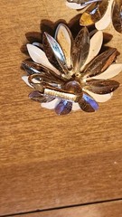 Vintage Jewelry Lot – Gold Tone And White – Brooches – Owl Necklace – Marked