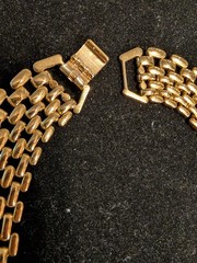 Vintage Classic Panther Chain Link Statement Goldtone Chocker Necklace