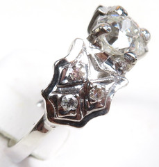 Antique Art Deco 1920’s Diamond Engagement Ring Size 5.5 UK-K1/2 18KW EGL USA