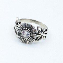 Vintage Elegant RING Silver 925 with Chic Bright Stone -size: 9.5US (19mm) | #2