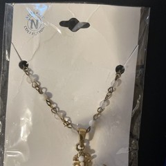 Noblesse Collection Signed VCLM Austrian Crystal Cross Necklace 18” Bead Chain