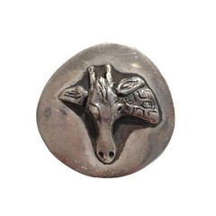 Vintage Girafe Brooch Pin Sterling Silver 925 Animal Secure Clasp Round