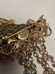 Vintage Kirks Folly Brooch Pin Jewelry Gold Star Dangle Crystal Fairy Angel Bag