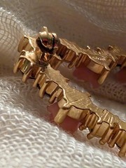 Vtg AVON JJJ Heart Brooch Pin Pink Roses Multi-Color Rhinestones Gold Tone Rare