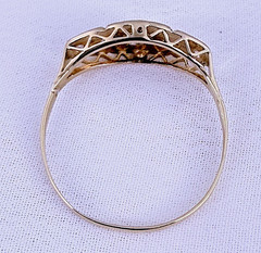 Antique 18ct Gold Art Deco Diamond Filigree Band Ring 0.06ct Natural Size 8.25