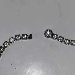 Black Navette Rhinestone Necklace Clip Earrings Set Unmarked “Juliana Style”
