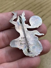 RARE!! Vintage 935 Silver Thai Dance Pin Brooch Traditional Thailand
