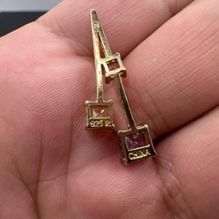 Sterling Silver 925 Purple Amethyst Pendant Charm Ross Simons Yellow Pink CZ