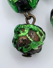 Art Nouveau Statement Bib Necklace Enamel Butterfly Lava Glass REPURPOSED