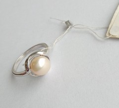 Vintage Beautiful Ring White pearl Sterling Silver 925 test Women Jewelry size 9