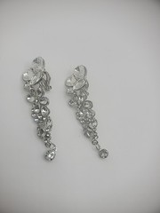 Vintage Chandelier Earrings Crystal Clip On Huggie Dangle Drop Jewelry Costume