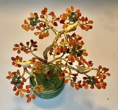 AUTHENTIC SWOBODA GEM TREE ~CARNELIAN, AVENTURINE, PEARL, BIRDS ON TREE ~ WOW!