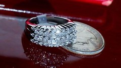14k white gold ring 1.00ct natural diamond sz 5 wedding band vintage 7.10g N3676