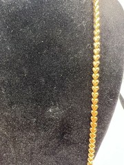 Vintage Gold Tone Heart Link Chain Necklace 24 Inch