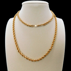 Vintage Van Dell 1/20 14k Yellow Gold Filled Twist Rope Neck Chain, 24″, 24.8 gm