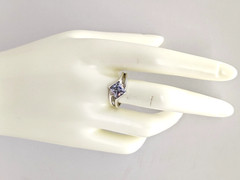 Vintage Elegant RING Silver 925 with Chic Bright Stone -size: 9.25US (19mm)| #25