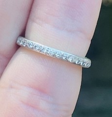 Mimi So Vintage Platinum Diamond Eternity Band Ring Size 4.5