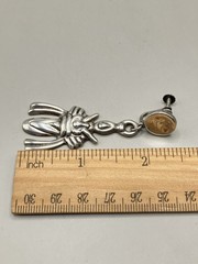 Old Pawn Early Mexican Sterling Silver Dangle Earrings Screwback – 2 1/2″