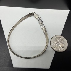 Nice Vintage Italy Sterling Silver Herringbone 5.2mm Chain 7.25″ Bracelet 6.8g