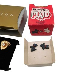 Lot of 5 Vintage Avon Jewelry Bracelets Earrings Keychain with Boxes 1990s 1980s