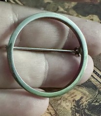 Sterling Brooch Pin Vintage Circle Modernist Mid Century Men/Women
