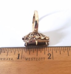 Retro 14K Gold 30s-40s Vintage Smoky Quartz Topaz 10 Ct Pear Huge Cocktail Ring