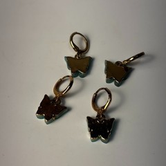 Earring Lot Butterfly Blue Sparkly