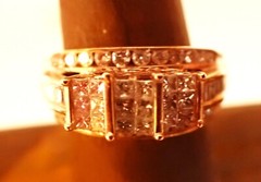 Antique⌛10K Rose Gold Princess Round & Baguette Diamond Ring💍Size 6 3/4💍1 CTTW