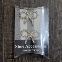 Vintage Pair Victorian Rhinestones Bow & Ribbon Style Women’s Shoe Clips