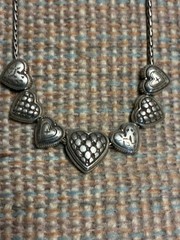 Vintage Neckless 16″ With Silver Hearts