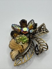 Edlee Molded Glass Multicolor Rhinestone Brooch