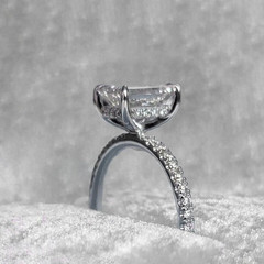 2.00Ct Emerald Cut Moissanite Engagement Bridal 14K White Gold Finish Gift Ring