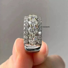 4Ct Round Cut Lab Created Diamond Half Eternity 925 Silver Anniversary Band Ring