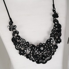 Dark Gothic Romance Black & Purple Filigree, Chandelier, & Faceted Crystal Mix