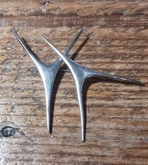 Vintage Sterling Silver Abstract/Modernist Brooch Pin-MCM Starburst Spike Design