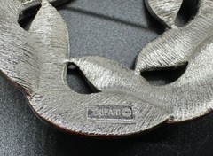 Vintage Crown Trifari Brooch Pin Silver Tone Laurel Wreath Leaves (1955-1969)
