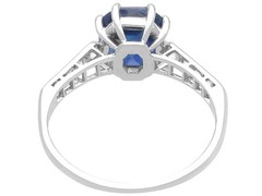 2.70Ct Burmese Sapphire and 0.24Ct Diamond Platinum Solitaire Ring Circa 1925